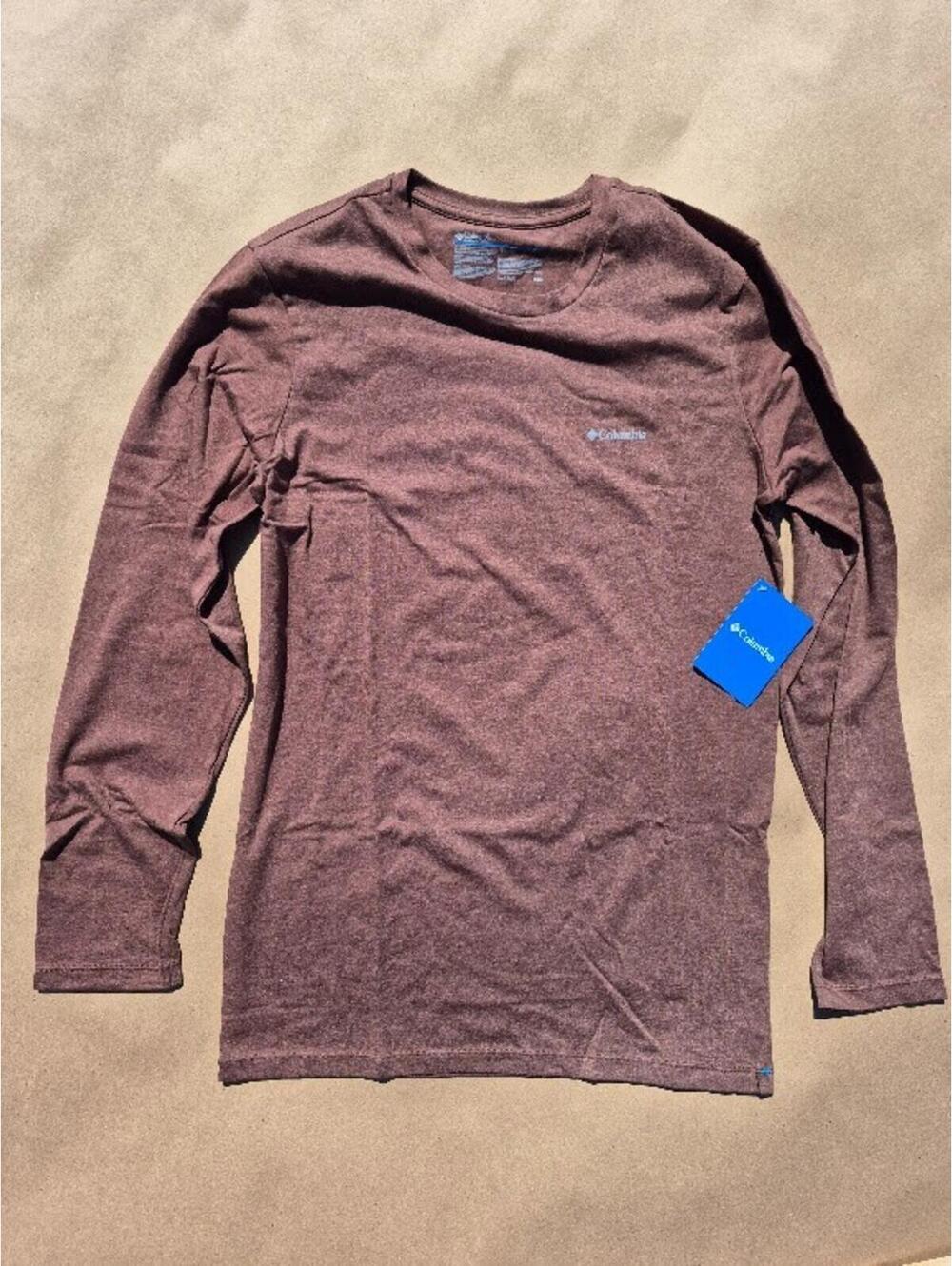 Columbia Sportswear Solid Tri-Blend T-Shirt - Long Sleeve Brown Size S NWT SMALL